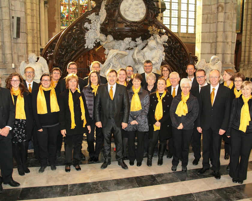 Cydonia Barocca Festival, Concert met koor, strijkers en dirigent in Sint-Jacobskerk, vanuit het publiek getrokken