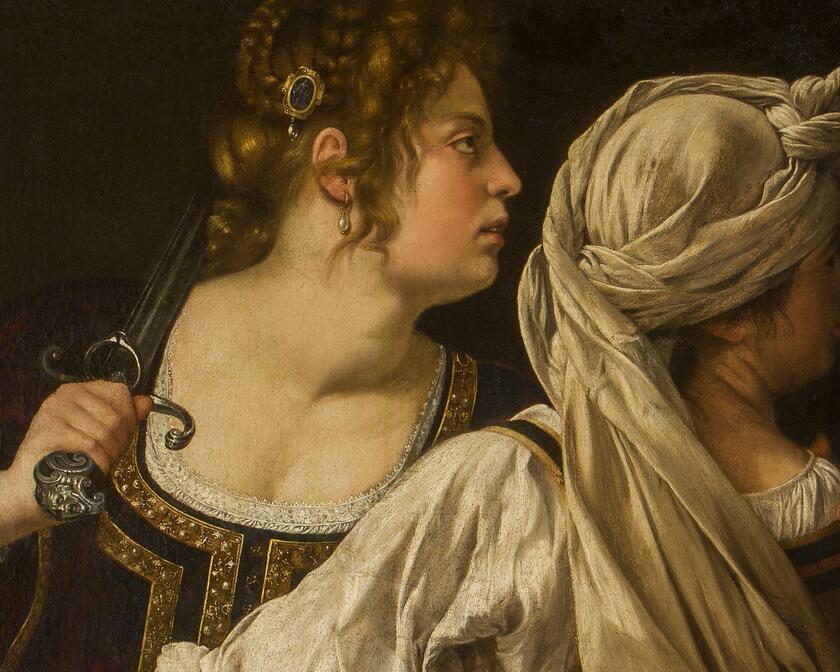 close-up van schilderij De dames van de barok