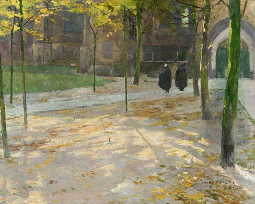 Albert Baertsoen, In front of the church, in Flanders, 1894, private collection