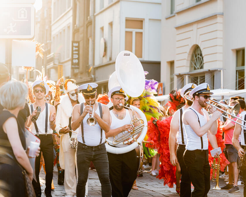 Muzikanten op straat tijdens de Gentse Feesten