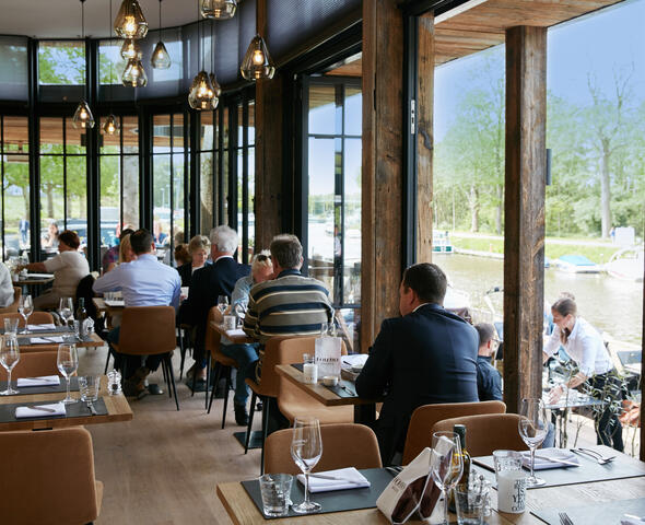 People having lunch with an amazing view