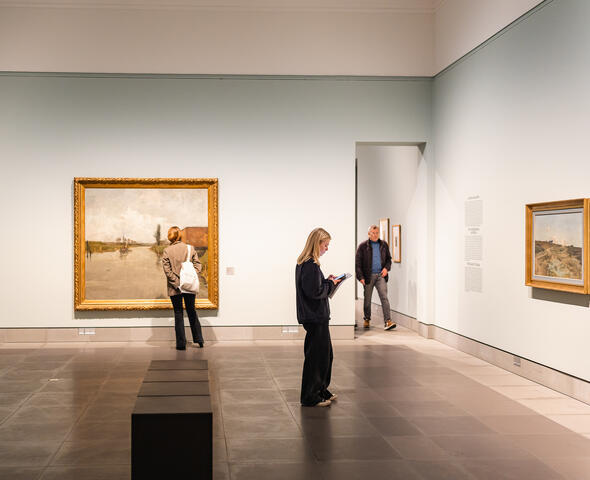 People looking at artworks at the MSK museum 