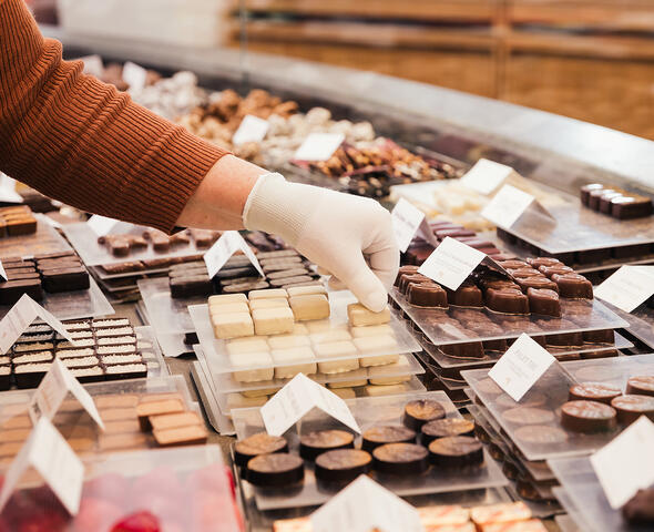 Detalle de la gama de chocolates