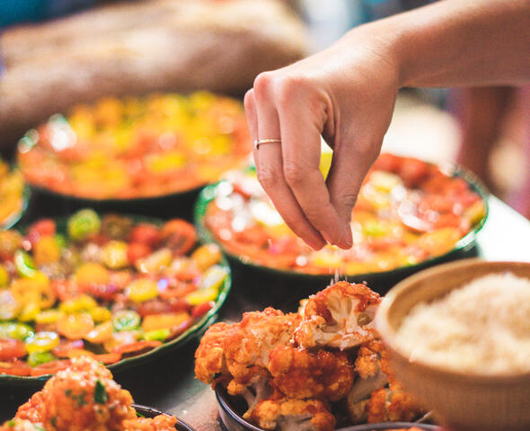 Different dishes to share