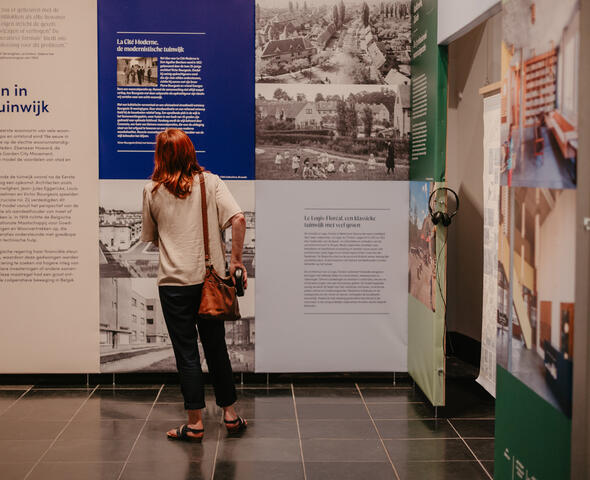 Woman visits the exhibition