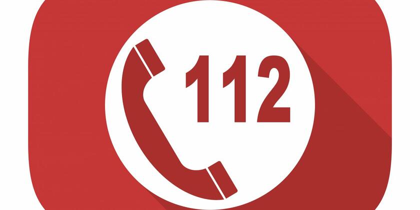 Symbol mit Notrufnummer 112