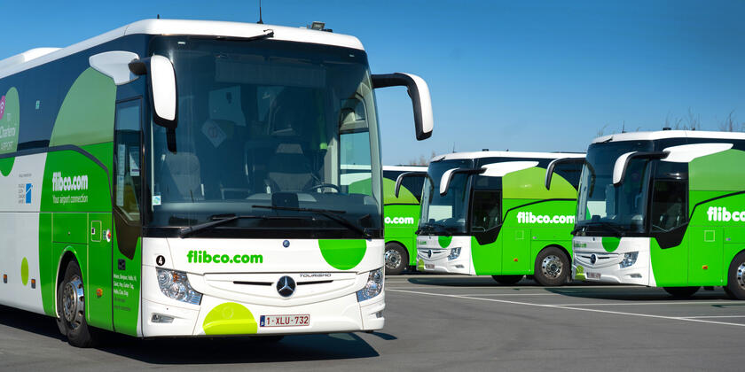 Bussen van maatschappij Flibco