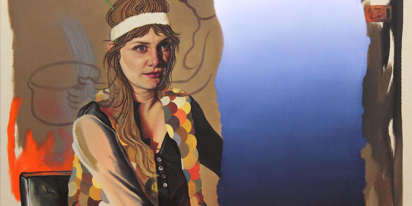 KATI HECK: Zum Teufel, Positionen!, 2012; oil on canvas