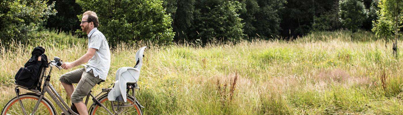 Fietser in de Gentbrugse Meersen