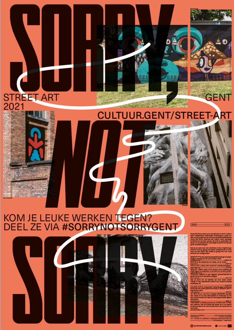Cover van het Sorry Not Sorry street art plan Gent