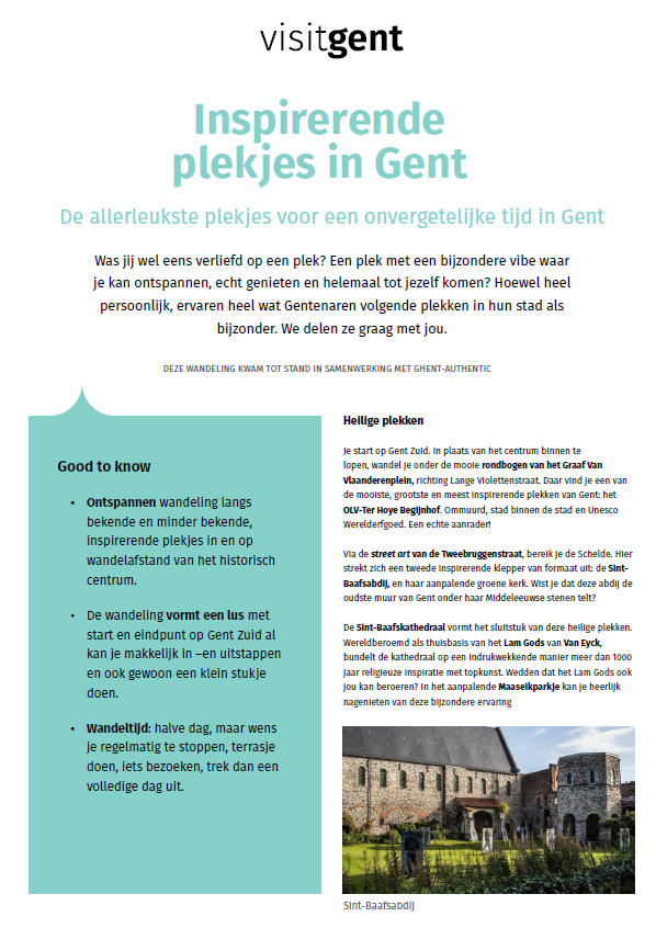 brochure 'inspirerende plekjes in Gent