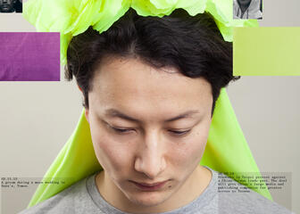 Woman in green headdress
