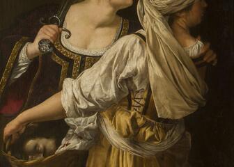 close-up van schilderij De dames van de barok
