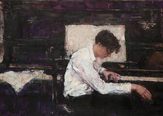 Schilderij van pianist