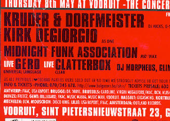 Rode folder met line up van I Love Techno 1997 in Vooruit Gent