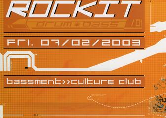 Flyer van Rockit (Drum & Bass) in culture club in 2003 