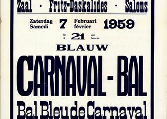 Affiche voor het carnaval bal in Salon Fritz Gent