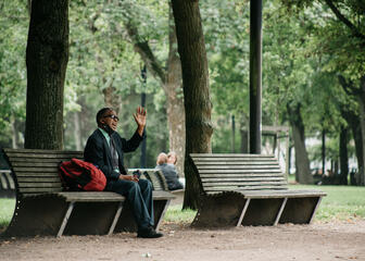 People on a bench in the park