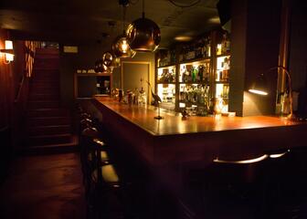 The downstairs bar