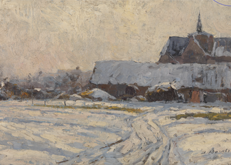 Albert Baertsoen, Snow, afternoon (village under snow), 1892, MSK Ghent