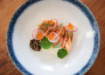Fish dish with salmon and capers