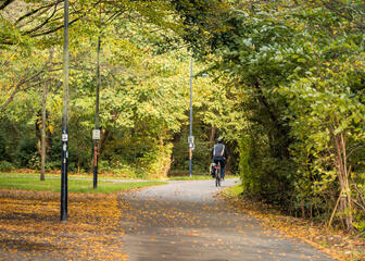 Ciclista en Sint-Baafskouterpark