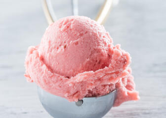 Ice scoop with strawberry ice cream