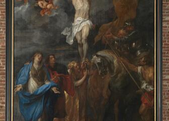 schilderij van Christus aan het kruis