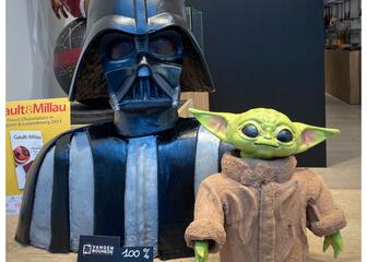 Darth Father & Baby Yoda made of chocolate