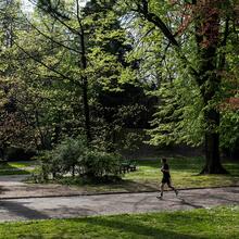 Un joggeur dans le parc de la Citadelle.