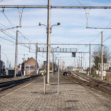 Treinsporen station Dampoort.