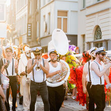 Músicos en las calles durante las Fiestas de Gante
