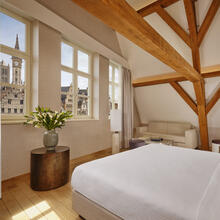 Slaapkamer in hotel Marriott Ghent